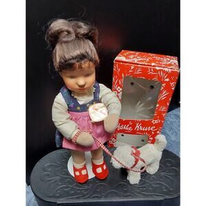 Kathy Kruse Modell Hanne Kruse 10" Doll with dog in Box All original